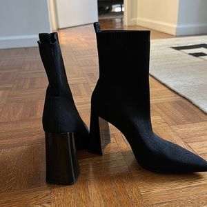 Fabric heeled ankle boot